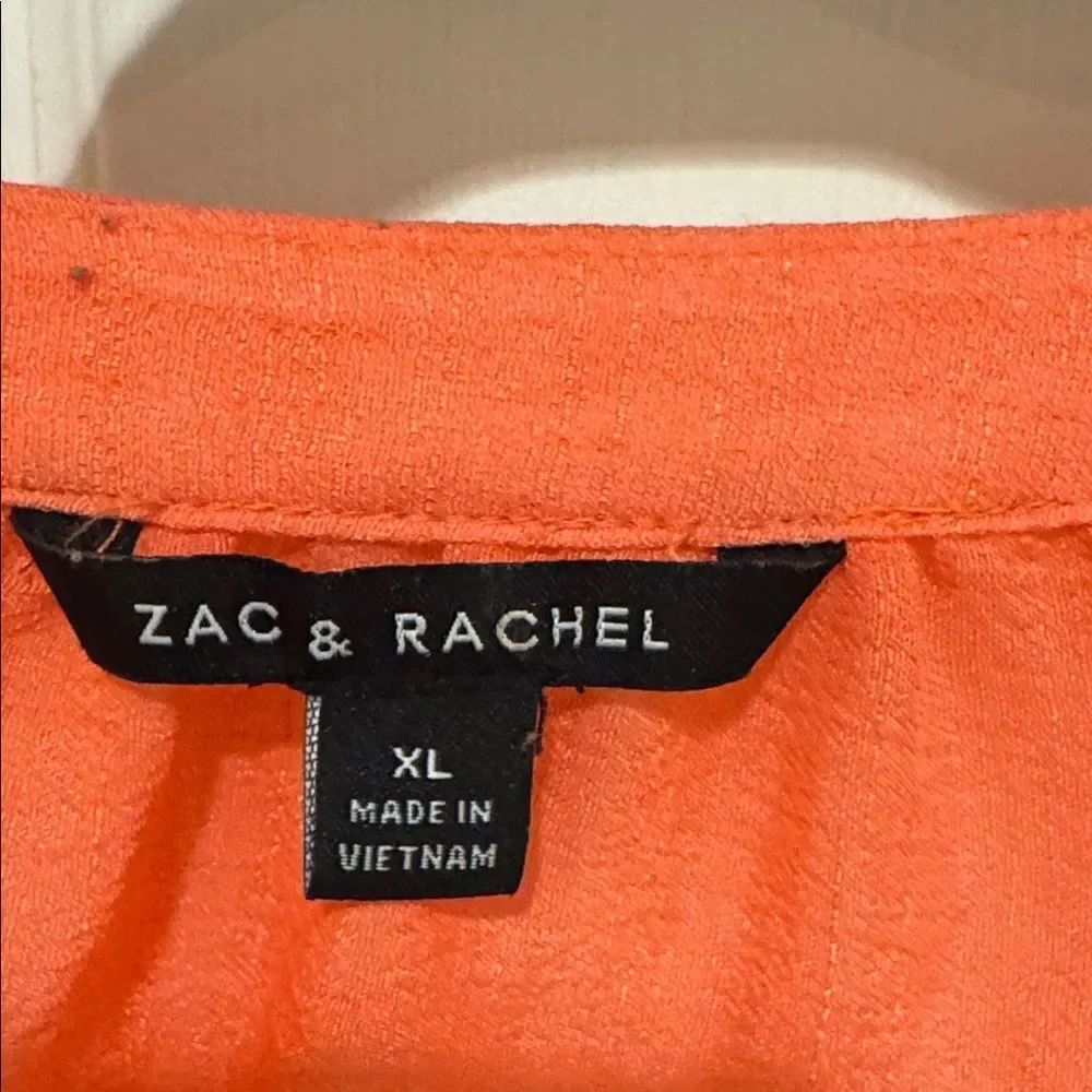 Zac & Rachel Vibrant Coral Blouse with Embroidery